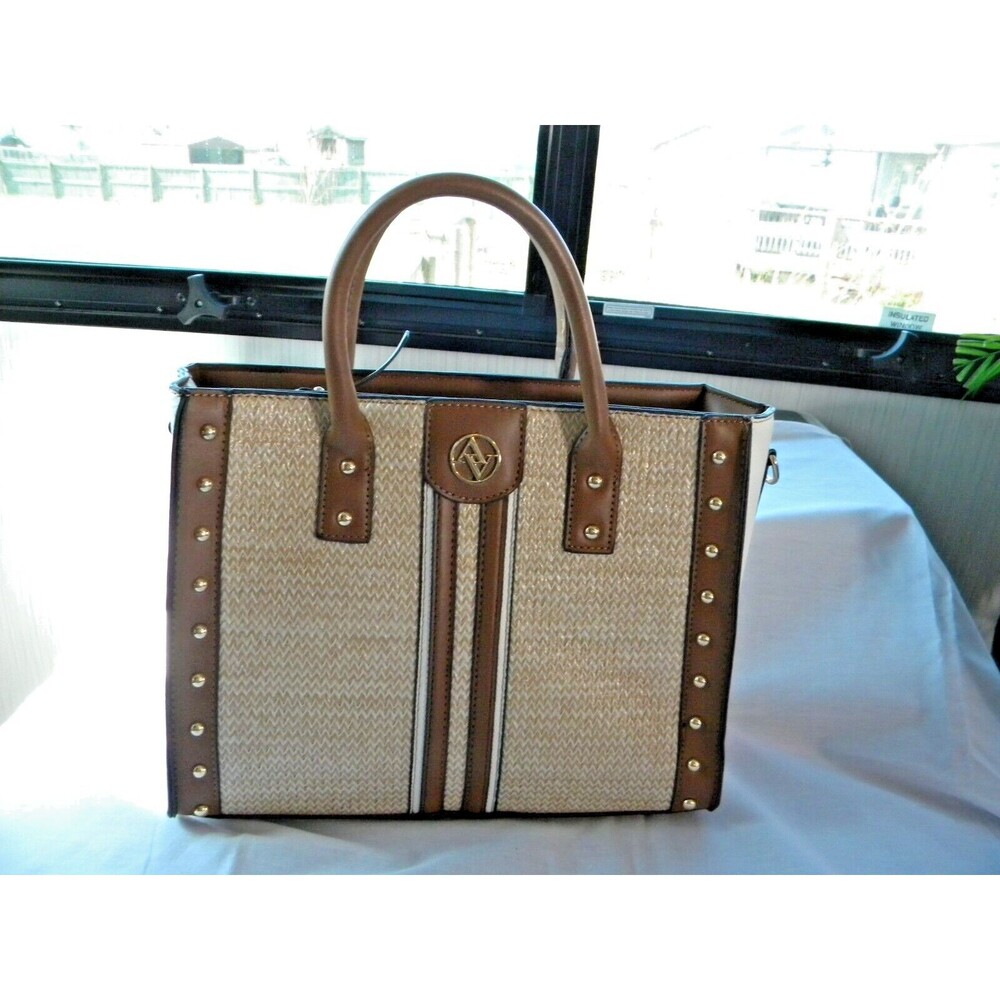 Adrienne Vittadini Women's Capri Collection Satchel Bag NC3 Natural/Bone